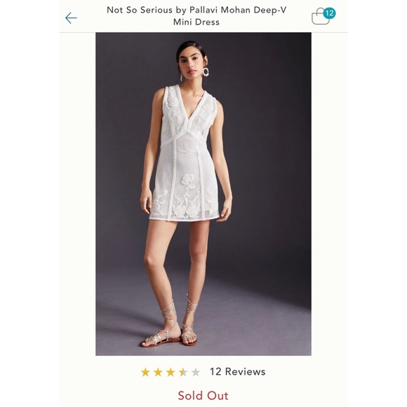 NWT Anthropologie “Not so Serious” by Pallavi Mohammed Deep V mini dress, XXS - Picture 5 of 13